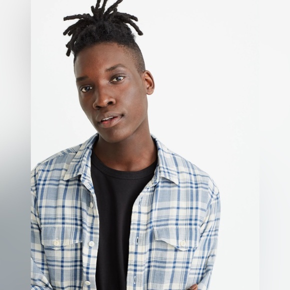 Madewell Plaid Double Weaver Perfect Shirt (Large) - Picture 3 of 6